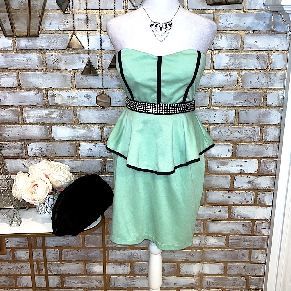 Mystic Sweet-ish Dish Mint Green Bodycon Mini Party Dress, Women’s Size Large - Picture 10 of 16